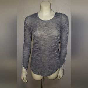 Gray Long Sleeve Knit Top